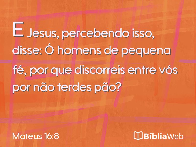Mateus 16:8 em imagem para compartilhar