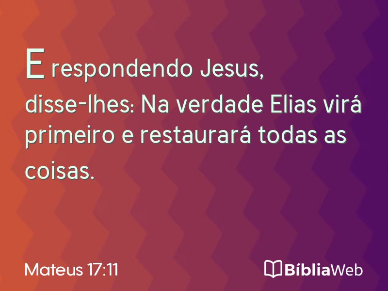 Mateus 17:11 em imagem para compartilhar