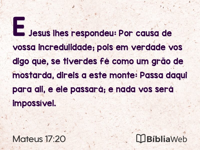 Mateus 17:20 em imagem para compartilhar