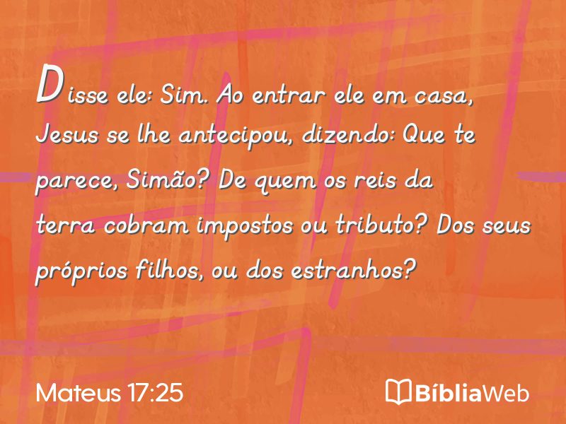 Mateus 17:25 em imagem para compartilhar