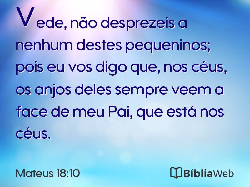 Mateus 18:10 em imagem para compartilhar
