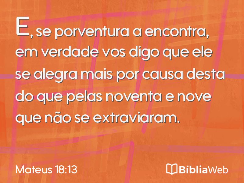Mateus 18:13 em imagem para compartilhar