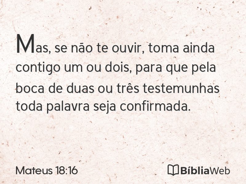 Mateus 18:16 em imagem para compartilhar