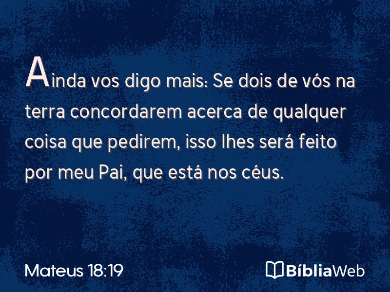 Mateus 18:19 em imagem para compartilhar