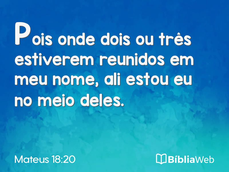 Mateus 18:20 em imagem para compartilhar
