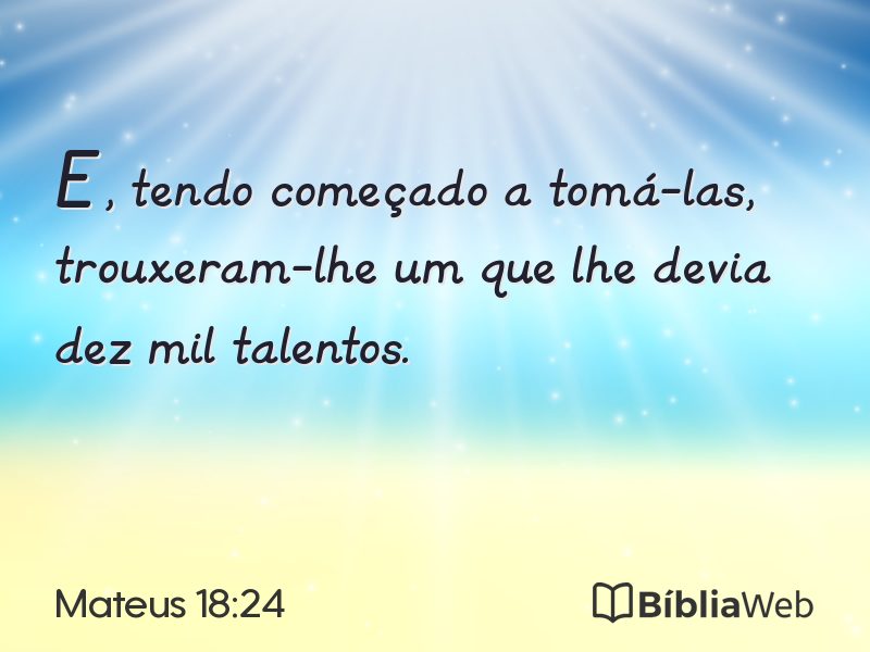Mateus 18:24 em imagem para compartilhar