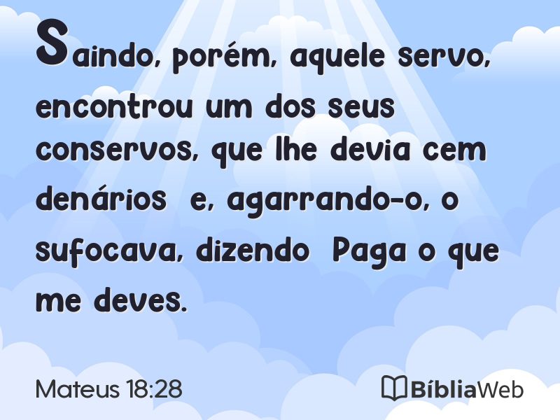 Mateus 18:28 em imagem para compartilhar