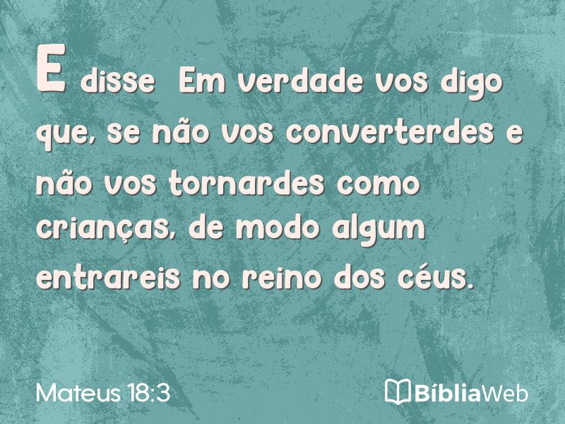 Mateus 18:3 em imagem para compartilhar