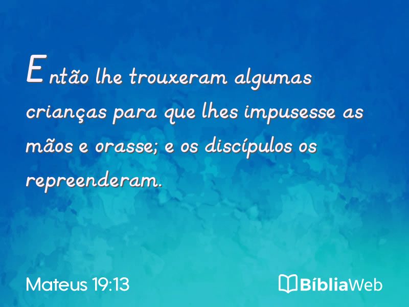 Mateus 19:13 em imagem para compartilhar