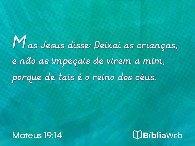 Mateus 19:14 em imagem para compartilhar