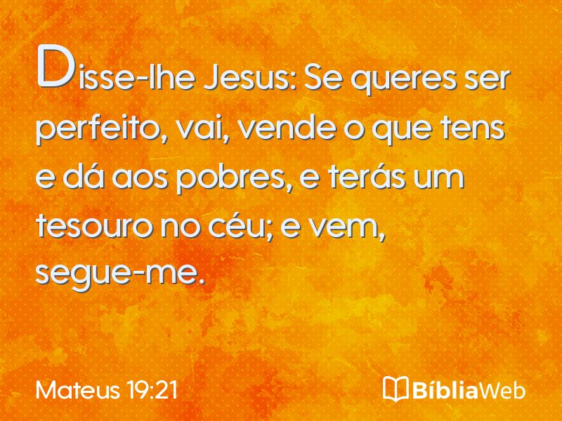 Mateus 19:21 em imagem para compartilhar