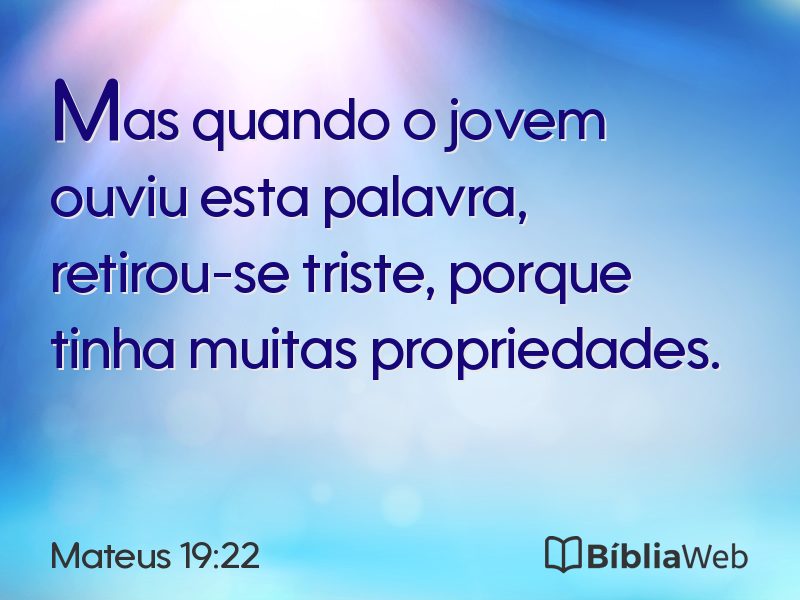 Mateus 19:22 em imagem para compartilhar