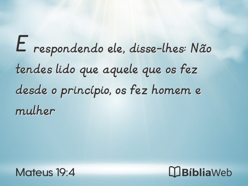 Mateus 19:4 em imagem para compartilhar