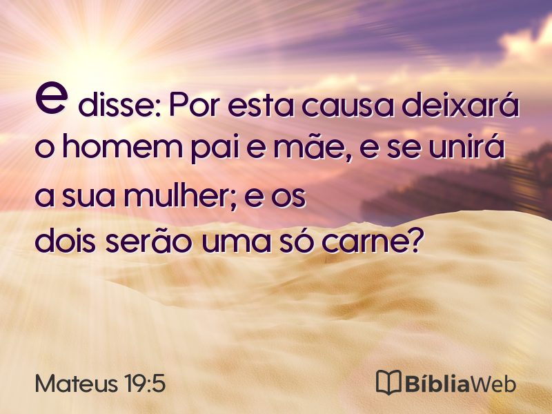Mateus 19:5 em imagem para compartilhar