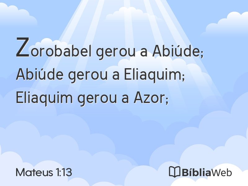 Mateus 1:13 em imagem para compartilhar
