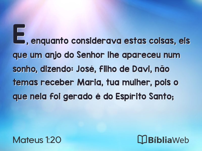 Mateus 1:20 em imagem para compartilhar