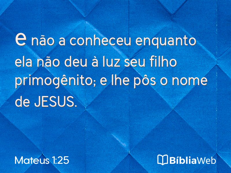 Mateus 1:25 em imagem para compartilhar
