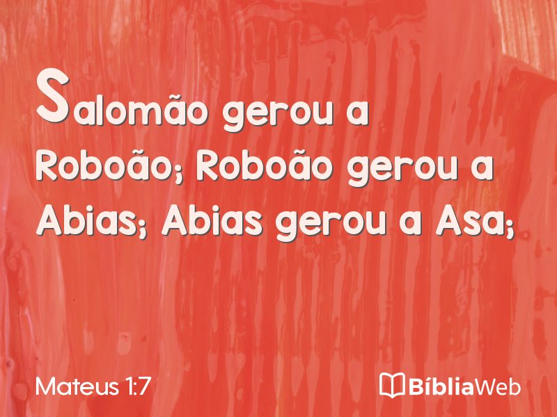 Mateus 1:7 em imagem para compartilhar