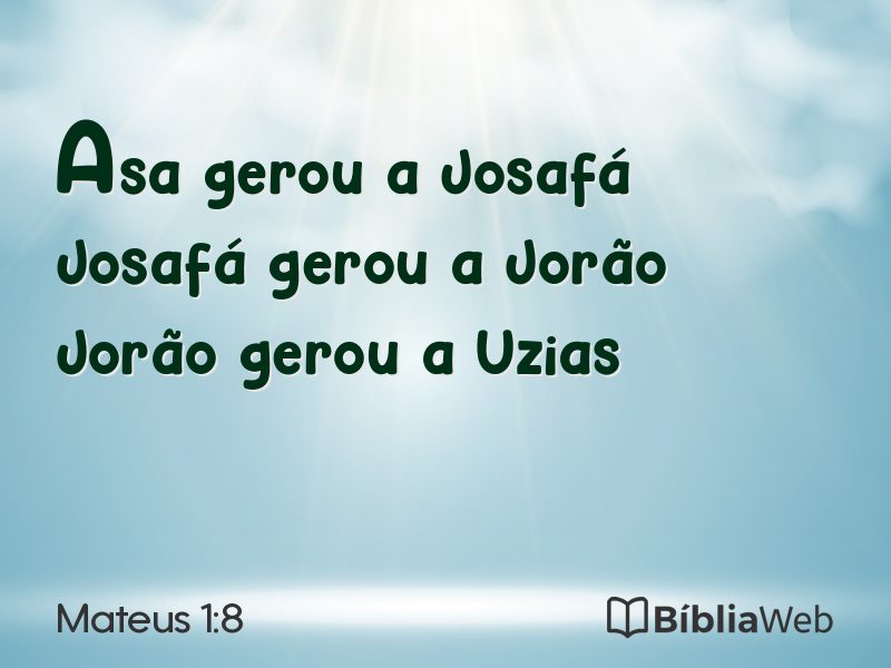 Mateus 1:8 em imagem para compartilhar