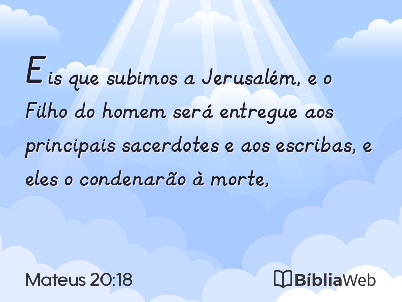 Mateus 20:18 em imagem para compartilhar