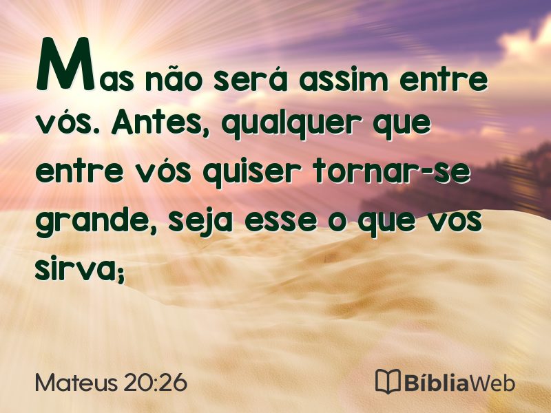 Mateus 20:26 em imagem para compartilhar