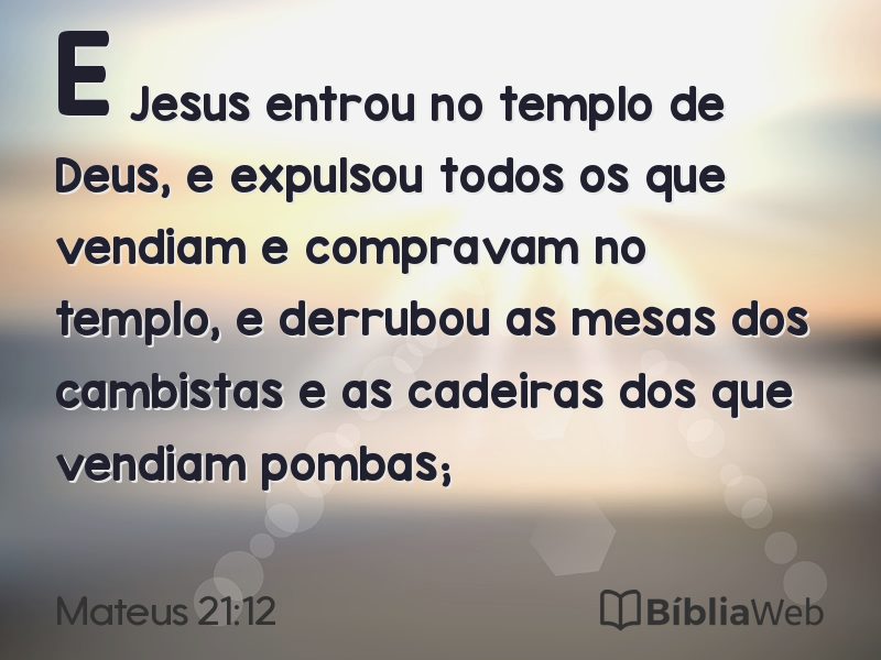 Mateus 21:12 em imagem para compartilhar