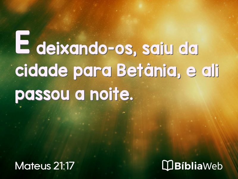 Mateus 21:17 em imagem para compartilhar