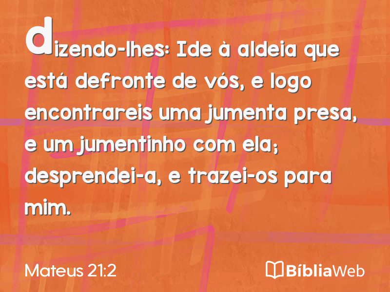 Mateus 21:2 em imagem para compartilhar