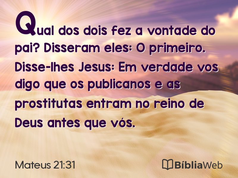 Mateus 21:31 em imagem para compartilhar