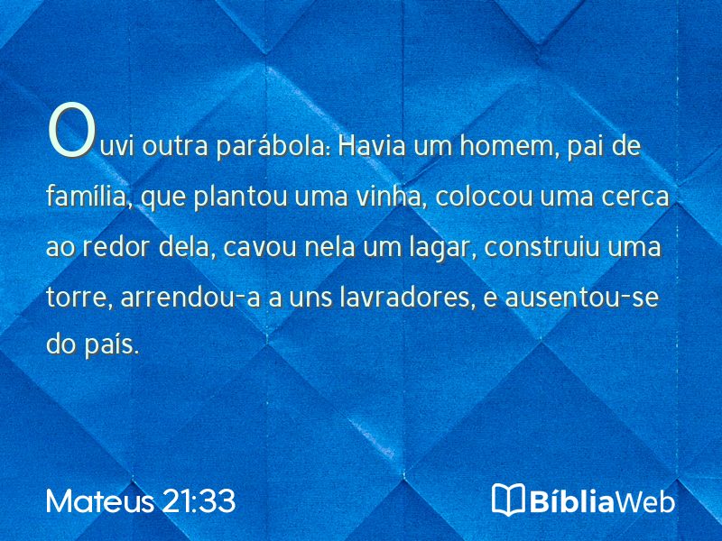 Mateus 21:33 em imagem para compartilhar