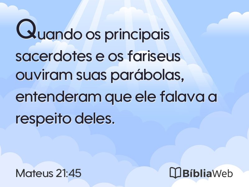 Mateus 21:45 em imagem para compartilhar