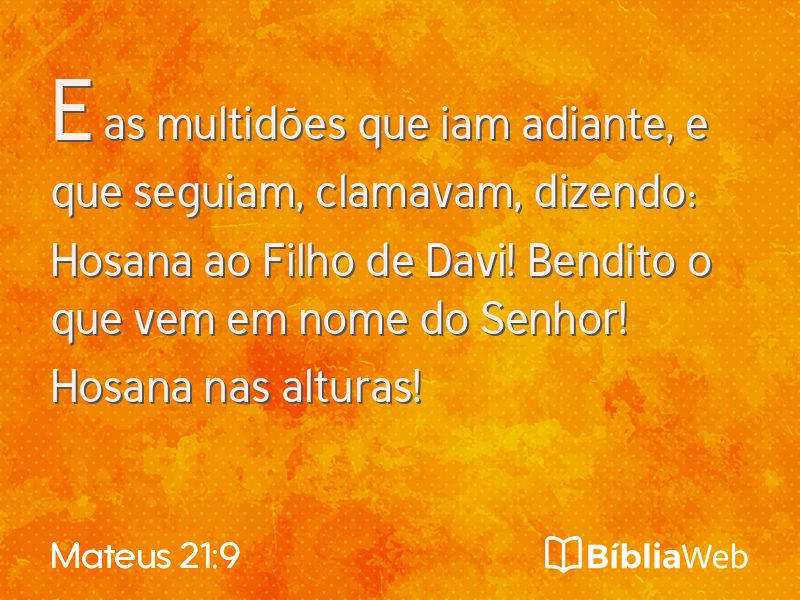 Mateus 21:9 em imagem para compartilhar