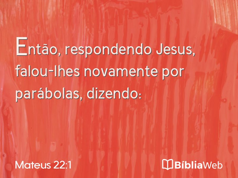 Mateus 22:1 em imagem para compartilhar