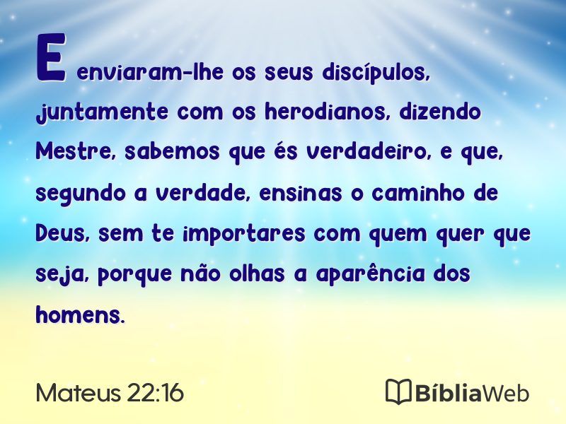 Mateus 22:16 em imagem para compartilhar