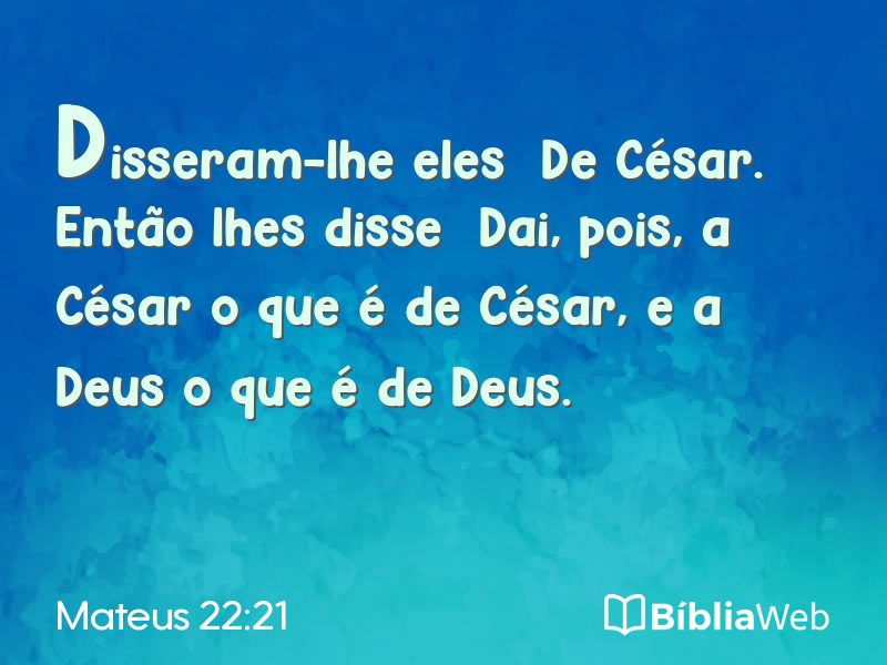 Mateus 22:21 em imagem para compartilhar