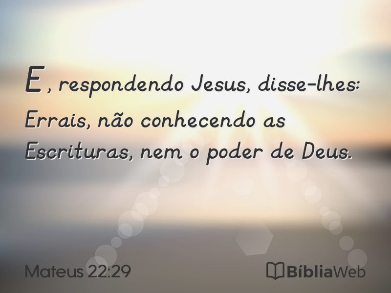 Mateus 22:29 em imagem para compartilhar