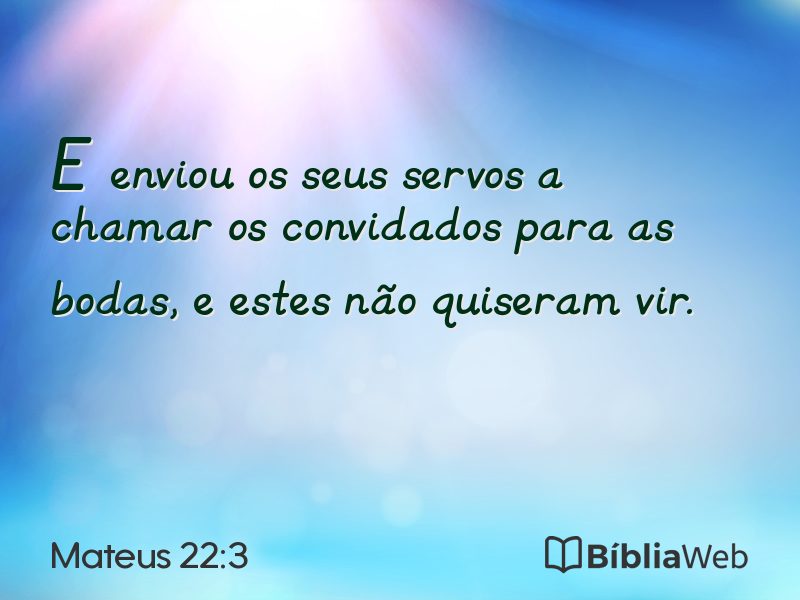Mateus 22:3 em imagem para compartilhar