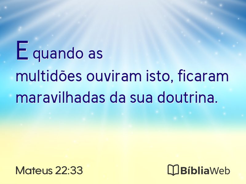 Mateus 22:33 em imagem para compartilhar