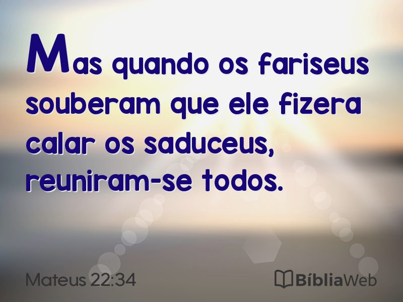 Mateus 22:34 em imagem para compartilhar