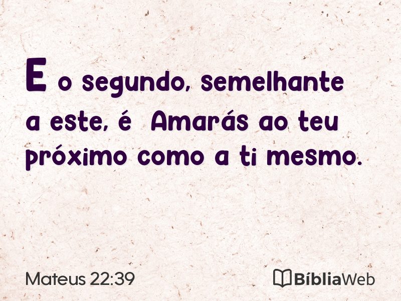 Mateus 22:39 em imagem para compartilhar