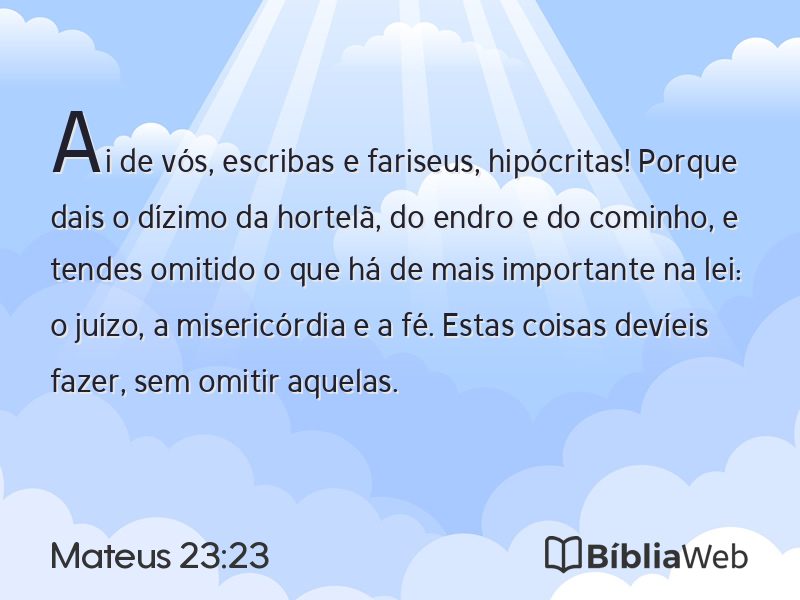 Mateus 23:23 em imagem para compartilhar