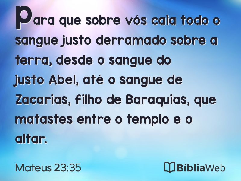 Mateus 23:35 em imagem para compartilhar