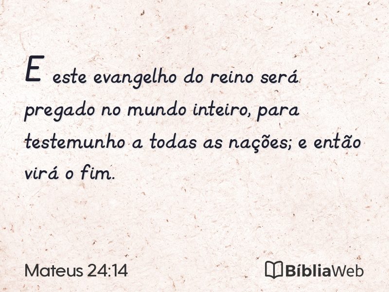 Mateus 24:14 em imagem para compartilhar