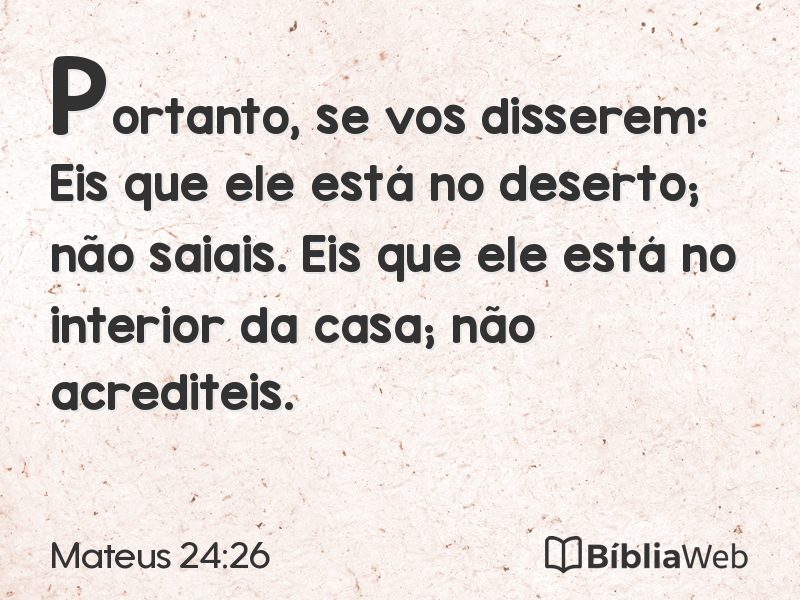 Mateus 24:26 em imagem para compartilhar