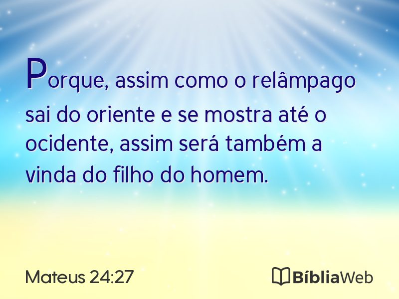 Mateus 24:27 em imagem para compartilhar