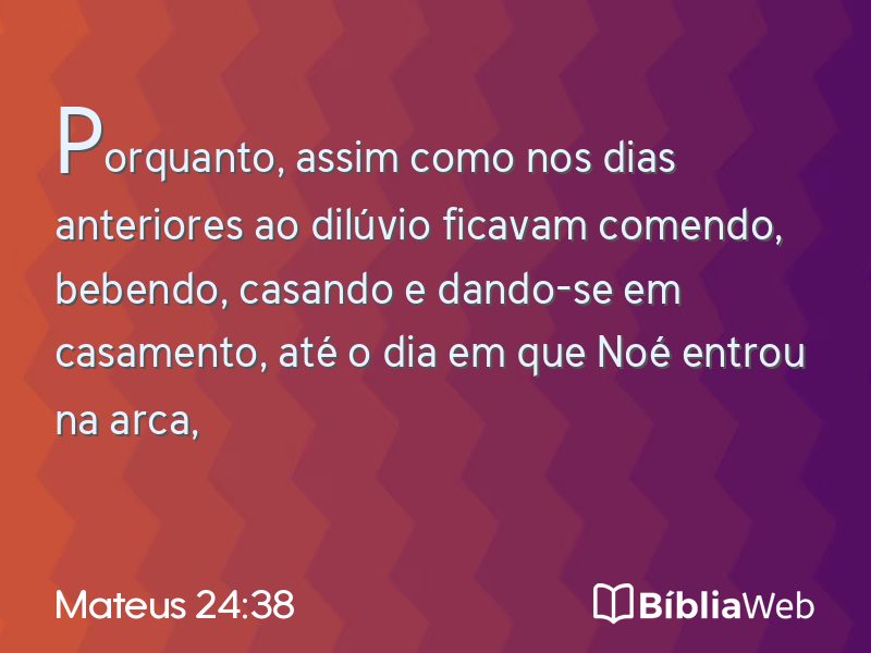 Mateus 24:38 em imagem para compartilhar
