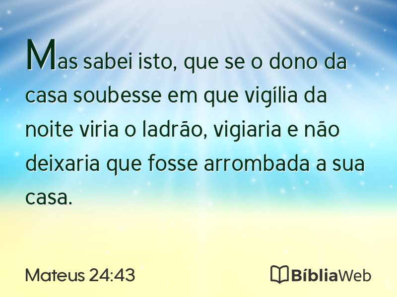 Mateus 24:43 em imagem para compartilhar