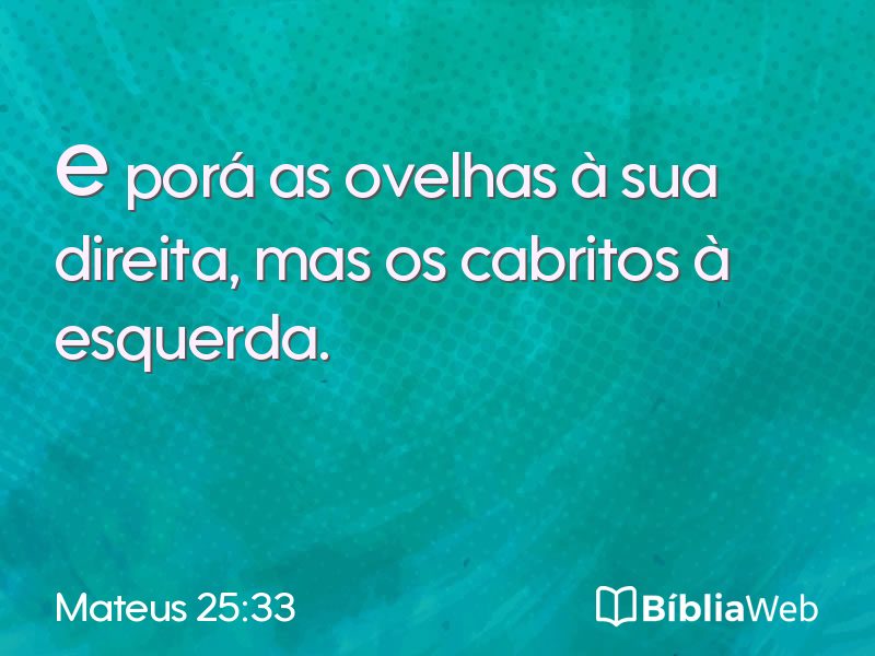 Mateus 25:33 em imagem para compartilhar