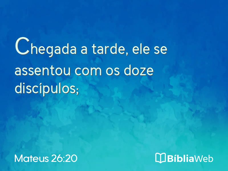 Mateus 26:20 em imagem para compartilhar