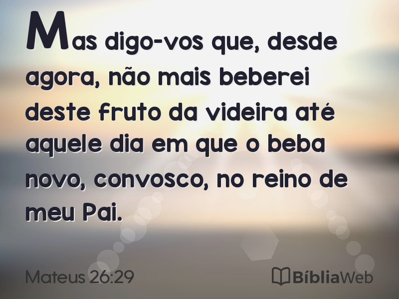 Mateus 26:29 em imagem para compartilhar